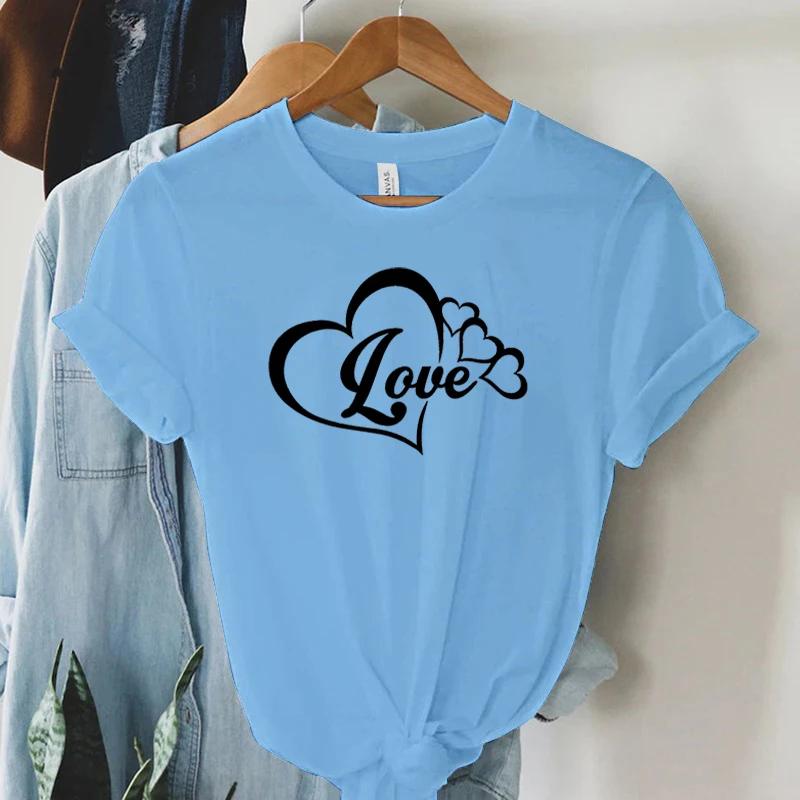 Lover Heart Graphic Summer T Shirts Women Hearts Gift Short Sleeve Tshirt Round Neck Classic Tops Lover Heart Essential Tshirt
