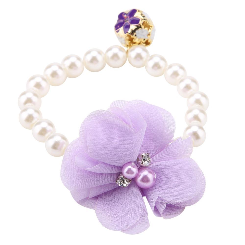 Elastic Stretchable Pet Pearl Collar Multi Size Available Round Pearl Bead Dog Pearl Necklace Lightweight Wearable