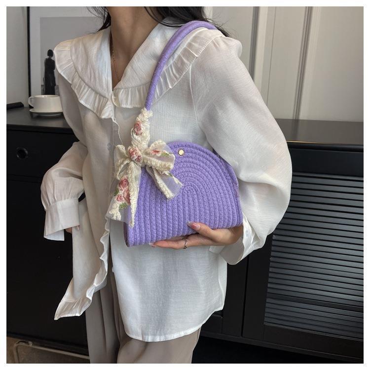 2025 Ladies' Cotton Rope Crossbody Phone Bag - Stylish Shoulder & Underarm Bag for Beach Vacation