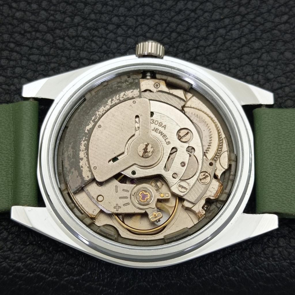 REFURBISHED SEIKO 5 AUTOMATIC MENS WATCH JAPAN MADE GREEN DIAL CUSTOM A440081-2 QV90-a440081