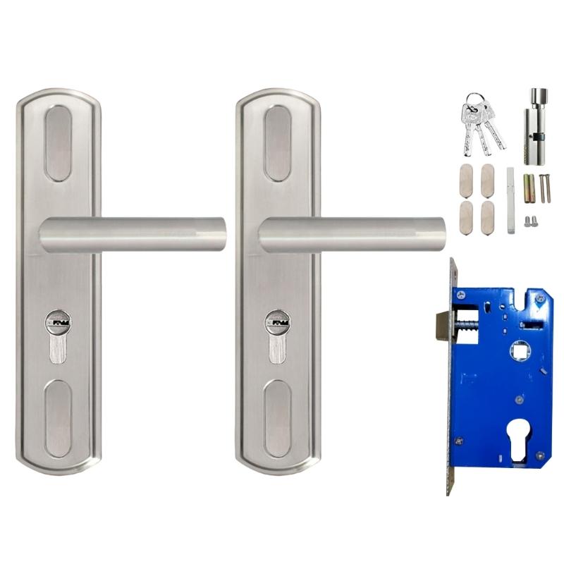 

Stainless Steel Door Lock Thickened Entry Door Handle with Lock and Key Waterproof and AntiRust Door Handle Lock