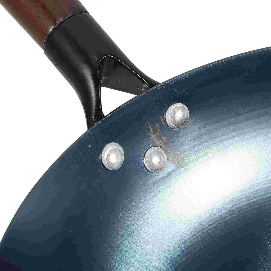 Sartén wok de hierro azul grueso de fondo redondo para cocina de gas, sartenes chinas grandes, herramienta antiadherente para cocina, comedor y bar.