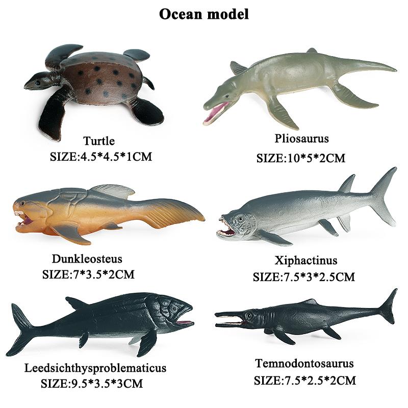 Oenux Mini Ocean Marine Shark Model Classic Sea Life Animal Whale Turtle Action Figures PVC Lovely Educational Toy For Kids Gift
