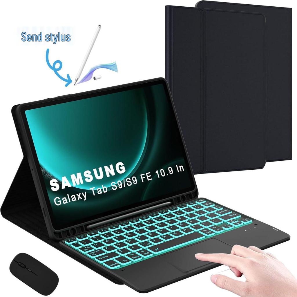 Samsung S11 Tablet Case with 7-Color Backlit Bluetooth Keyboard and Pen Slot