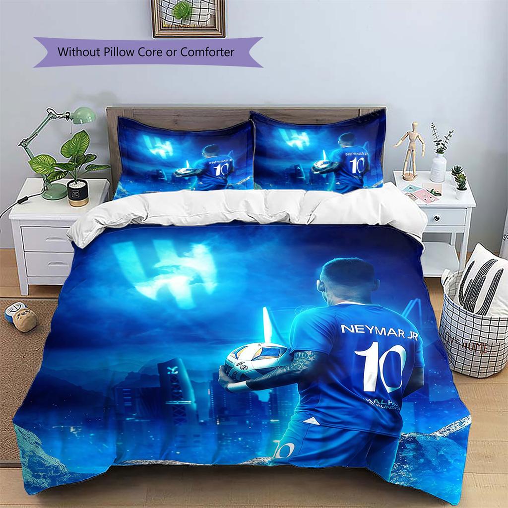 Al-Hilal Saudi FC Pattern Bedding,Quilt Set Quilt Cover Pillowcase Home Birthday Gift(1 * duvet cover + 2 * pillowcase, without core)