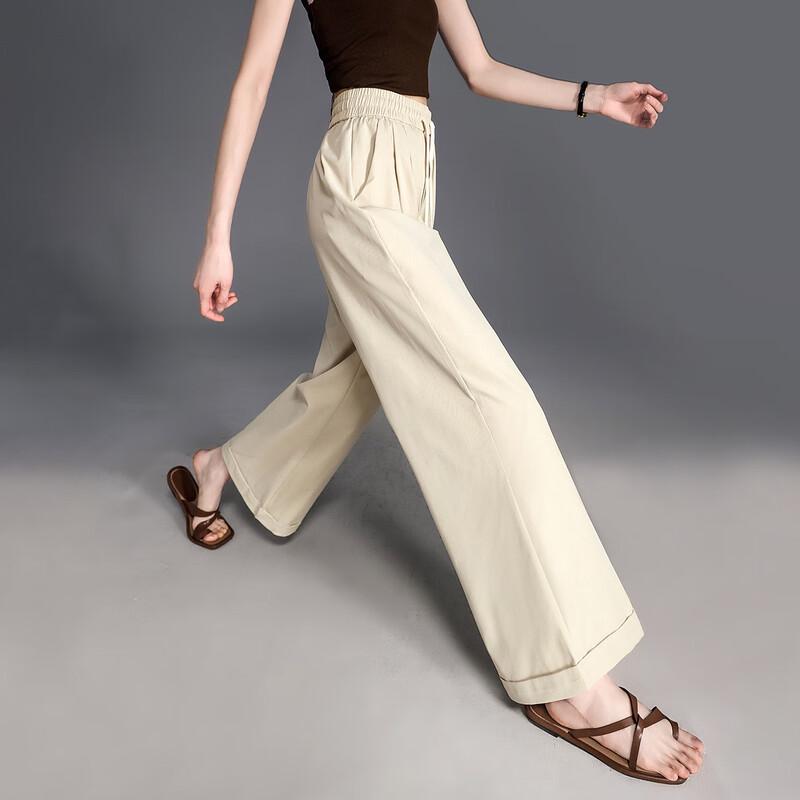 Demana Women's Rolled Hem Wide-Leg Casual Pants