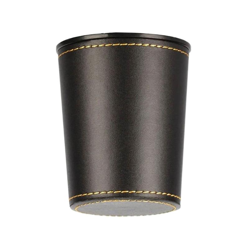 

Fashion Dices Shaker Cup Table Game PU Leather Dices Cup Flannel Interior Quiet Shaker Cup for Party, Night Club Game чорний