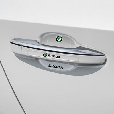 AAABO1 4/8Pcs Car Door Handle Sticker Protective Film Decals Accessories For Octavia MK2 MK3 2 3 A7 Fabia Karoq Kodiaq Rapid