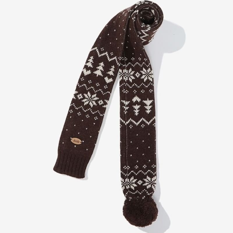 Keds Pom Pom Holiday Muffler_KD3KMG4101F_BRN