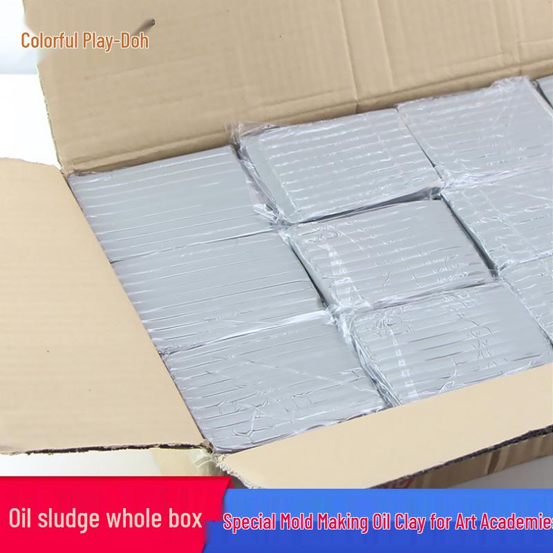 Gray Soft Oil Clay for Sculpture and Anime Figures - Art School Colored Clay Gray Colored Oil Clay (Whole Box) серый