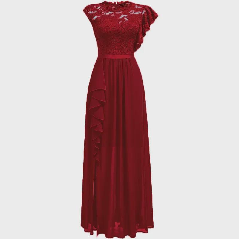 Europäisches und amerikanisches Abendkleid aus Spitze mit hoher Taille – heiß verkaufter langer Rock