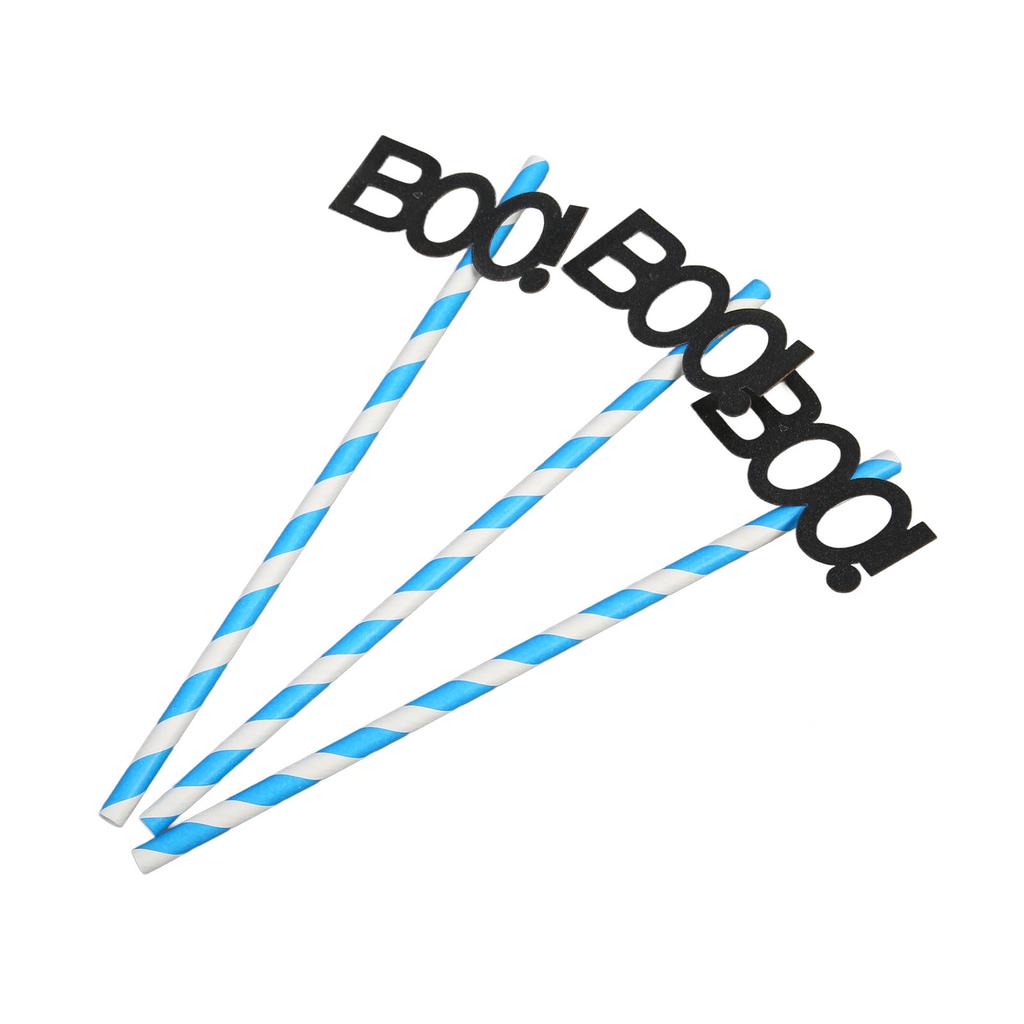 40PCS Halloween Paper Straws Thick Durable Beautiful Cute Paper Drinking Straws for Halloween Party