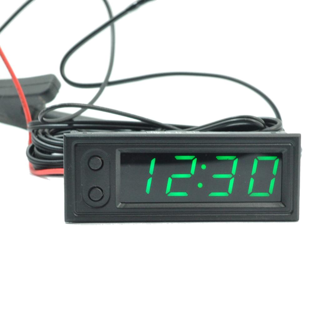 3 IN 1 Thermometer Clock Voltmeter Digital Display Electronic Clock Car Ornament
