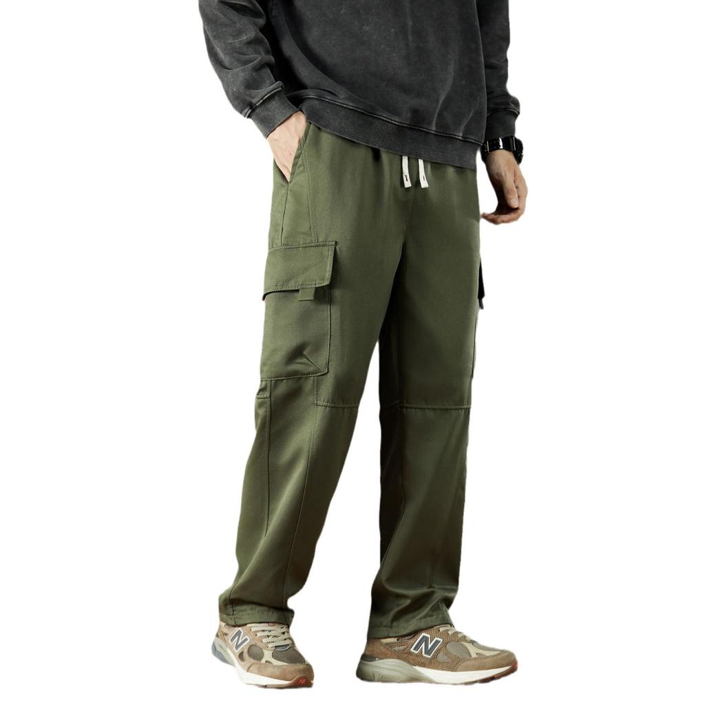 Multi-pocket overalls men's spring and autumn new American trendy brand loose casual pants youth fashion ruffian handsome straight-leg pants
