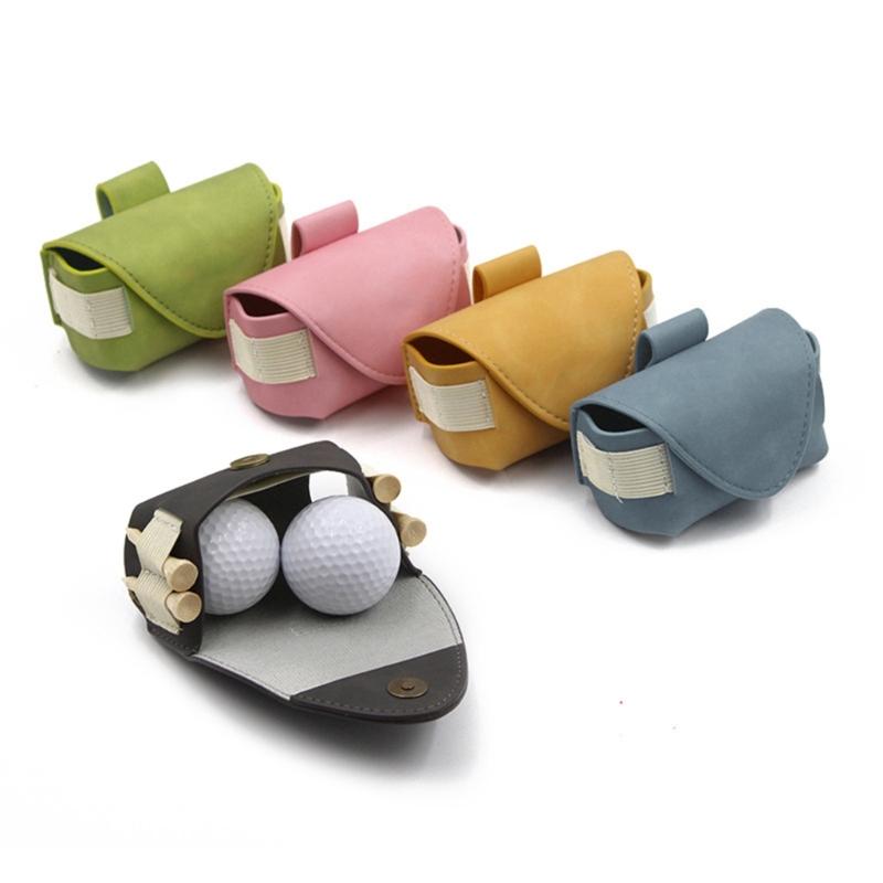 Golfs Balled Storage Bag Golfs Balled Pouch PU Leather Golfs Tees Holder Golfs Balled Carry Bag for Men and Women