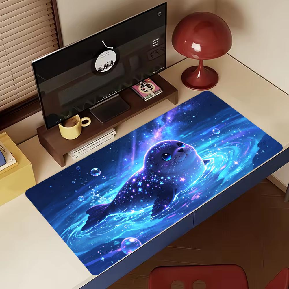 Cosmic Galaxy Dragon Extended Gaming Mouse Pad Non Slip Desk Surface Mystic Purple Starry Sky Fantasy Creature Art Print Decor