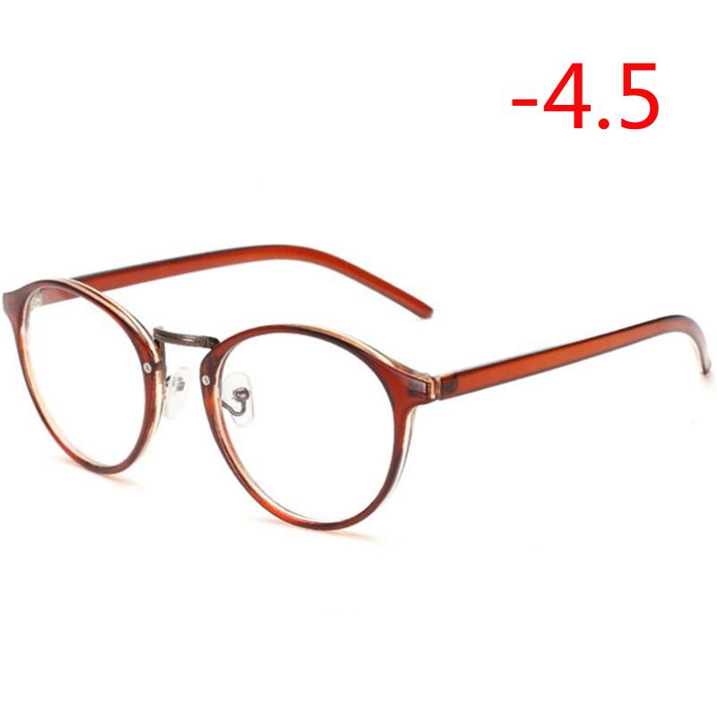 Diopter -1.0 -1.5 To -6.0 Round Finished Myopia Glasses Unisex Fashion Resin Lens Short-Sighted Eyewear Prescription Eyeglasses