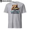 Grizzly Brown Bear Catching a Fish T-Shirt - 'Happy Fishing' Graphic Tee