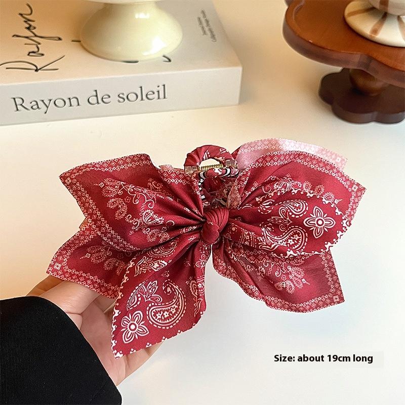 Women'S Cashew Flower Bow Hair Clip Hair Band High-End And Elegant  Headwear Accessories