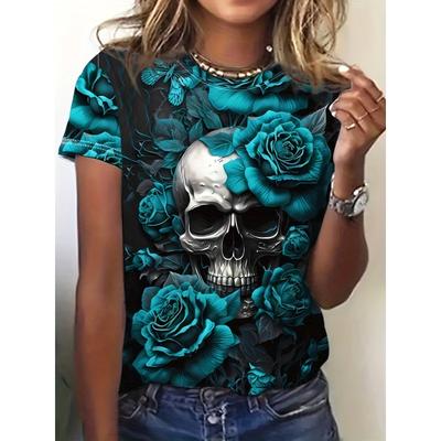 Women's Printed T-shirt, Casual T-shirt