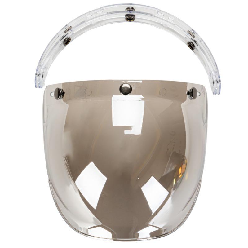 Retro Bubble Lens Motorcycle Helmet with Frame - Three-Button Design