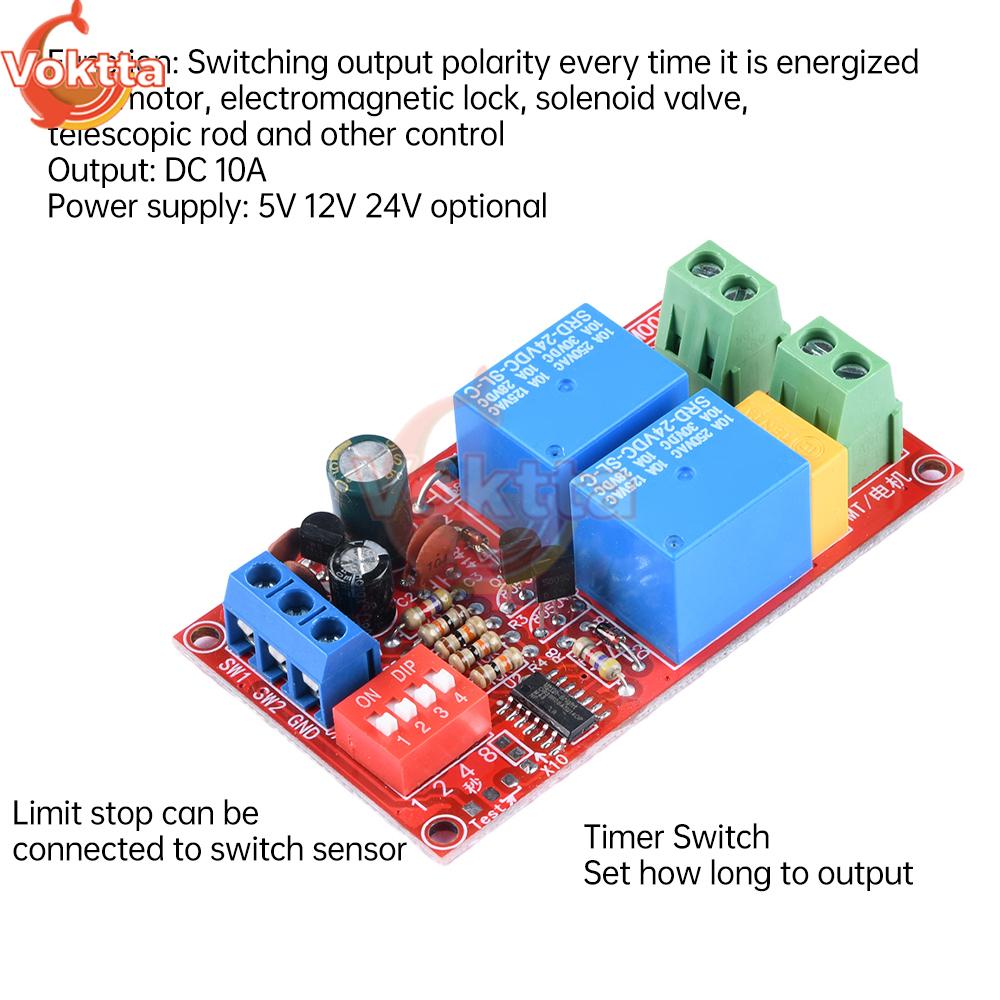 DC-Zeitrelais Stromversorgung Schaltschutzrelais Modul DC-Motorsteuerplatine Vorwärts- und Rückwärtsrelaisplatine Zeitschaltmodul 5V 12V 24V