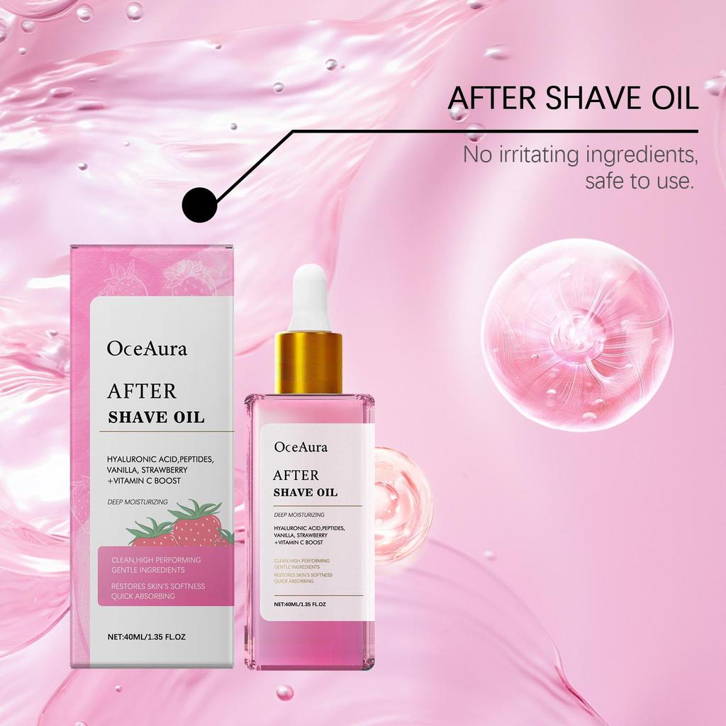 OceAura After Shave Oil Strawberry Vanilla Moisturizing Skin Soothing Intimate Area Leg Prevent Hair Growth Products Body Oil