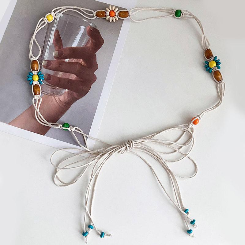 

Meier Waist cord bohemia braided hemp rope waist chain thin belt women бежевий