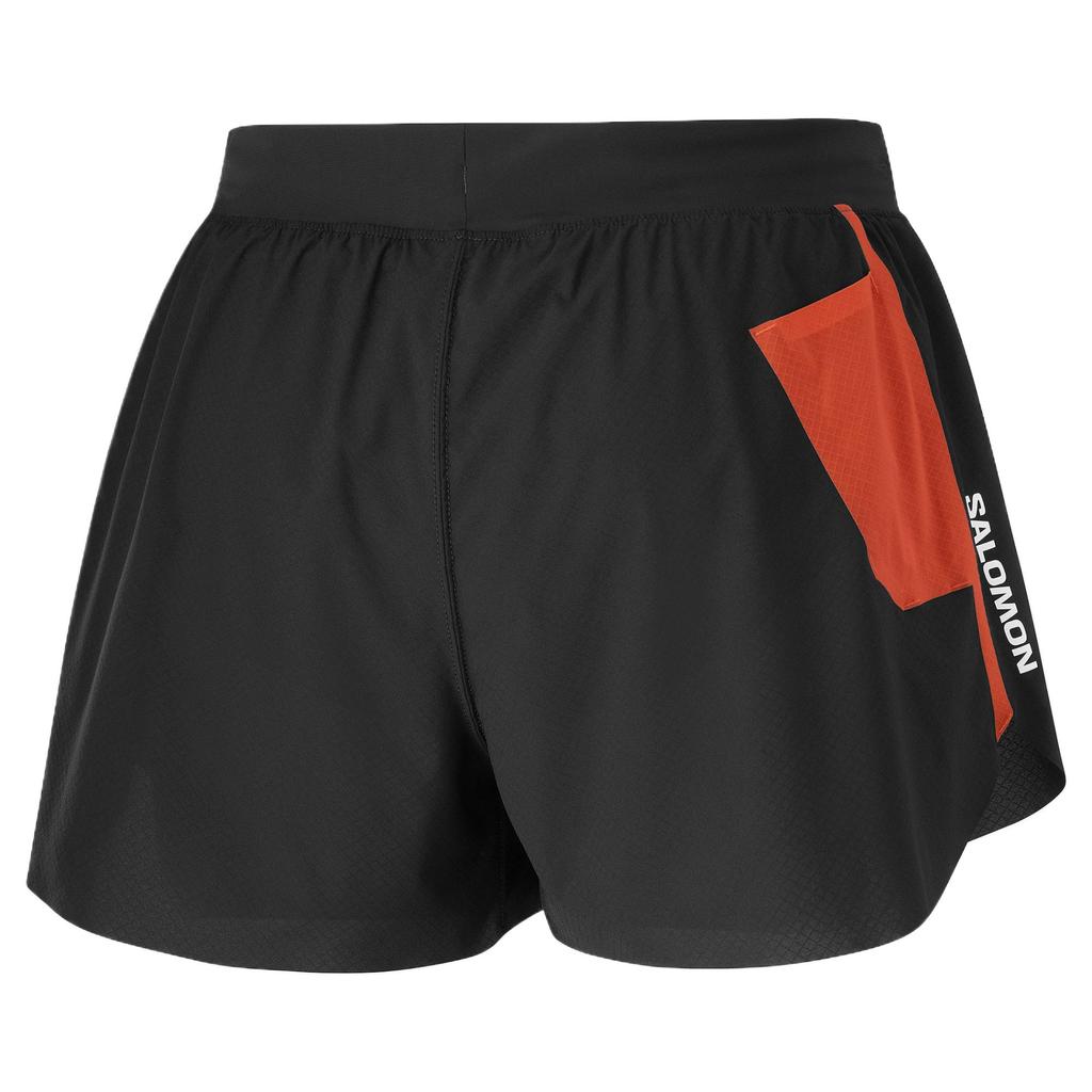 SALOMON Breathable Lightweight Comfortable Soft Sports Shorts Women Shorts Deep-Black Orange-Red C26927