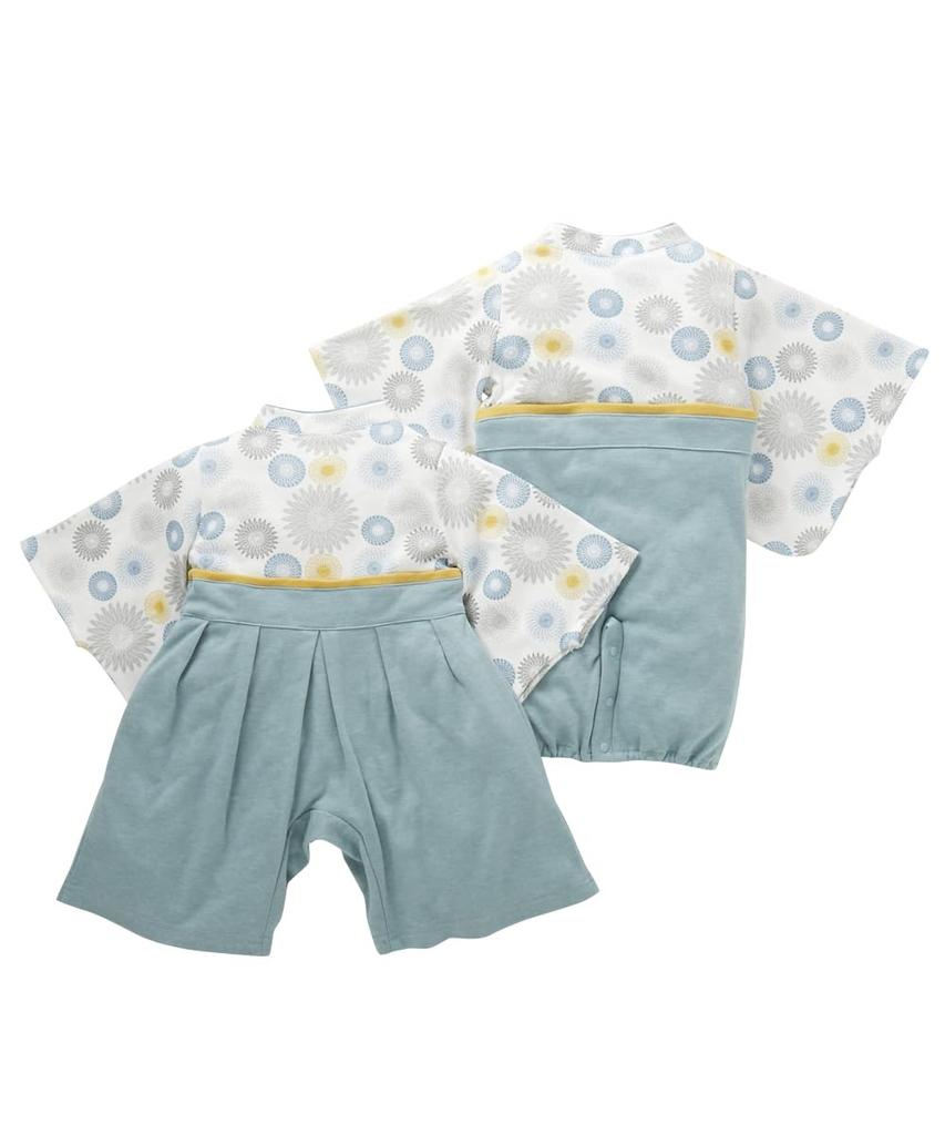 Nissen Baby All Clothes for Boys and Size 70 Romper/Coverall, Hakama-Style Coverall/Two-Way (Baby Clothes/Children's Girls), Sax,