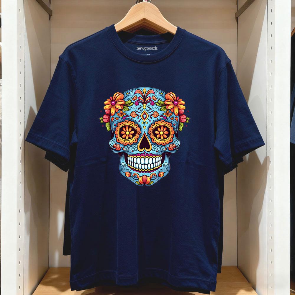 

Día de Los Muertos Sugar Skull Active TShirt Women Unisex Casual cotton printed t shirts Adult streetwear camisetas tops tee 3XL