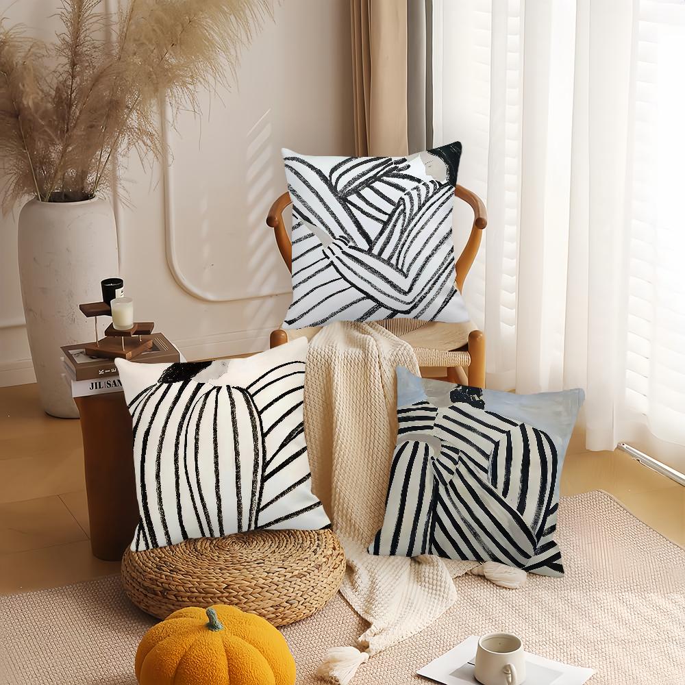Scandinavian Art Geometric Abstract Line Girl Pillow Case Office Cushions Suitable For Sofa Car Bedroom Decorative Cushion Cover