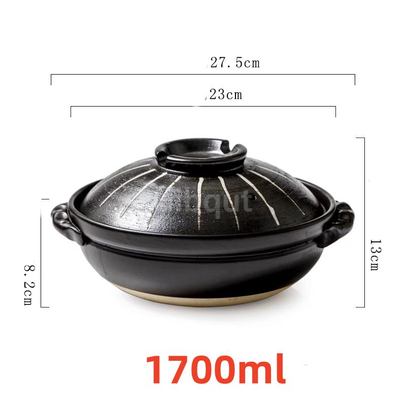 0.9L Ceramic Clay Pot Cooking Casserole soil Japanese Stew Soup Pot With Lid Earthenware Hot Pot Stockpot Dish Pan Cookware