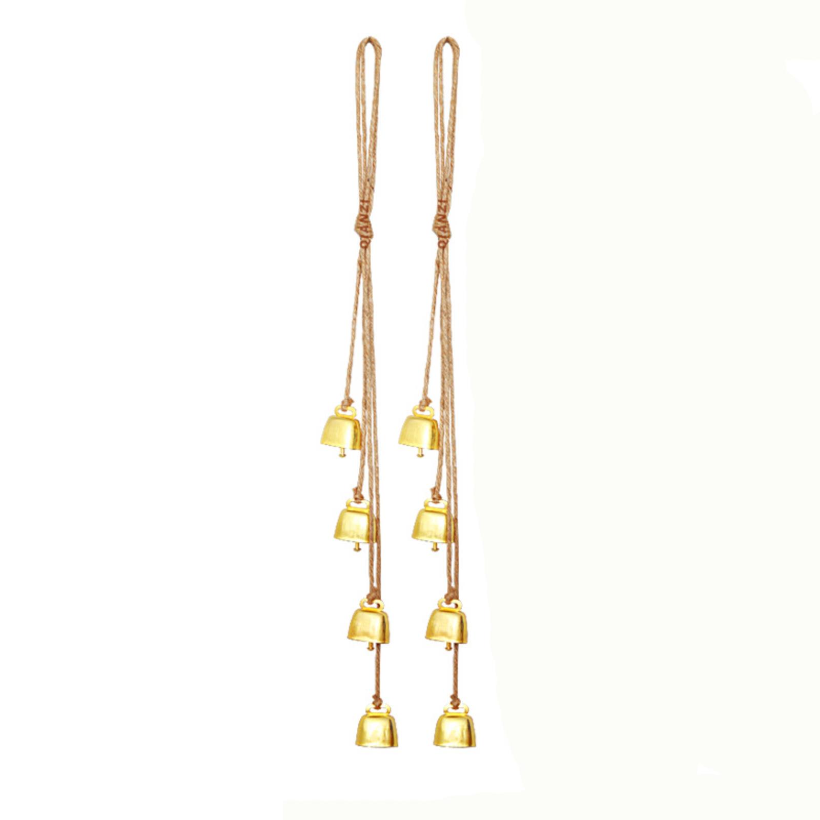 

Retro Hemp Rope Bell Metal Wind Chime Pendant, Christmas Hemp Rope Ox Bell Diy Home Wall-mounted Iron Bell One Size золотистый
