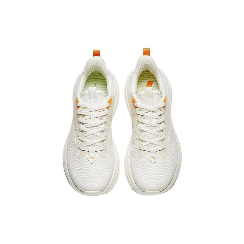 Anta Abrasion Resistant Low Top Sprint Running Shoes Women's White Orange Sneakers 922345578-6