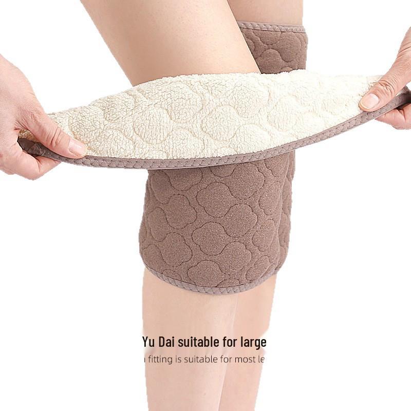 Unisex Three-Layer Fleece-Lined Velcro Knee Pads for Autumn/Winter - Thick, Warm, Protective, In Stock