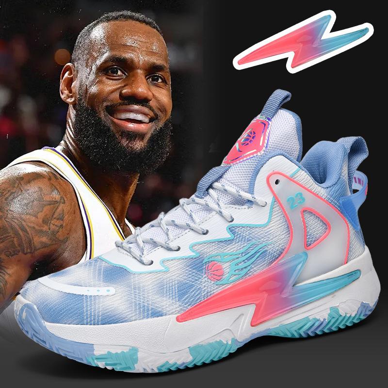 New Basketball Shoes Men's Summer Lightweight Casual Sports Running Shoes Breathable Mesh Teen Students Actual Combat Shoes