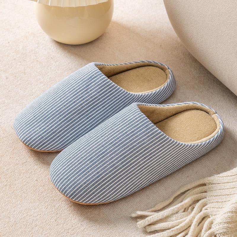 Japanese-Style Non-Slip Cotton Slippers for Men & Women - Soft-Soled, Silent Indoor Footwear, Perfect for Wooden Floors, Available in Large Sizes.