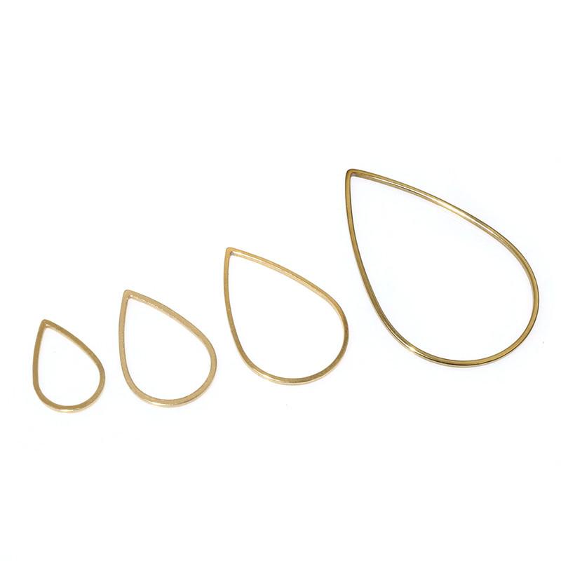 20pcs Waterdrop Closed Frame Charms Drop Rings Pendant Stainless Steel Gold Plated For DIY Jewelry Makings Accessories
