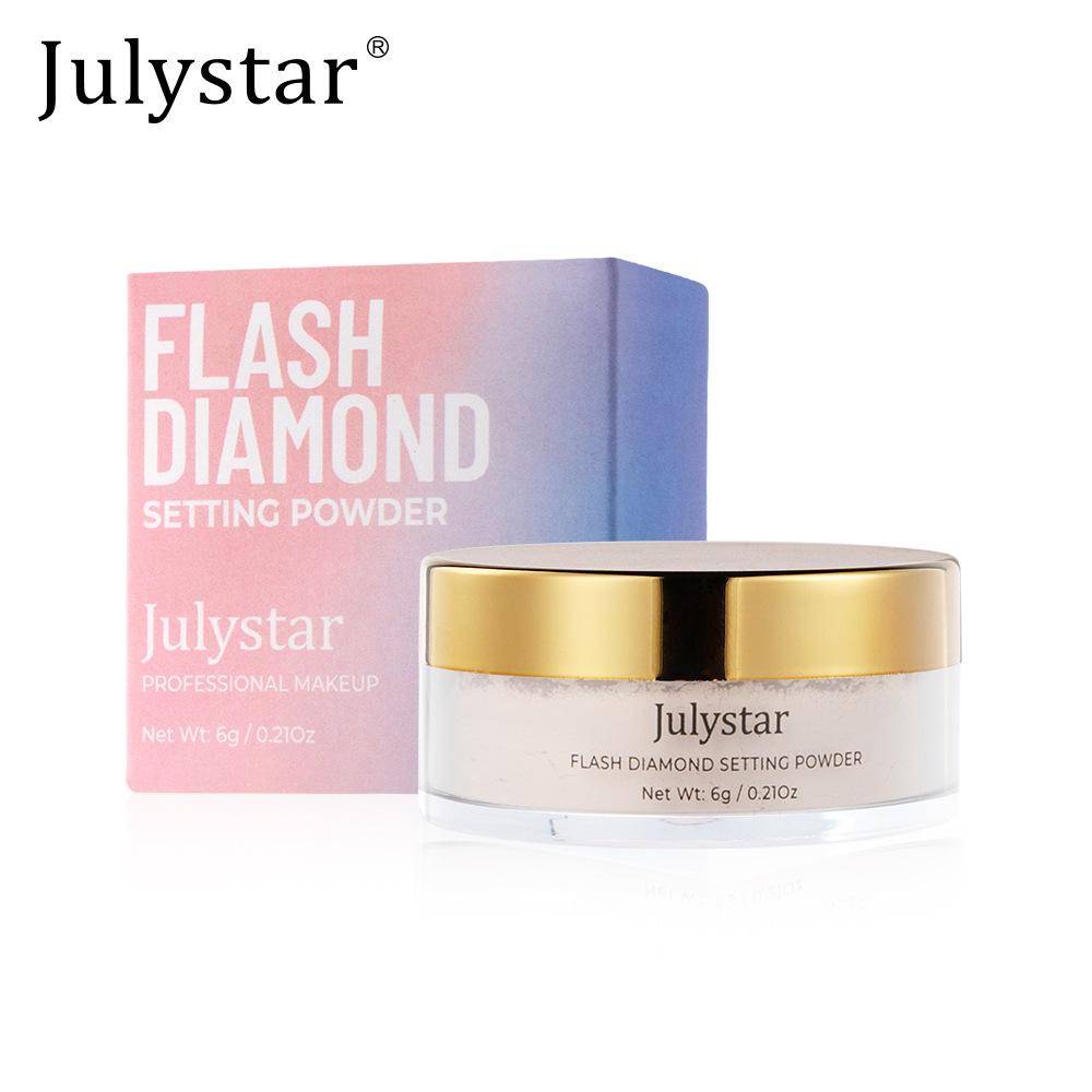 Julystar Pearlescent loose powder Concealer Diamond honey powder fine anti-sweat long-lasting oil-control matte setting powder