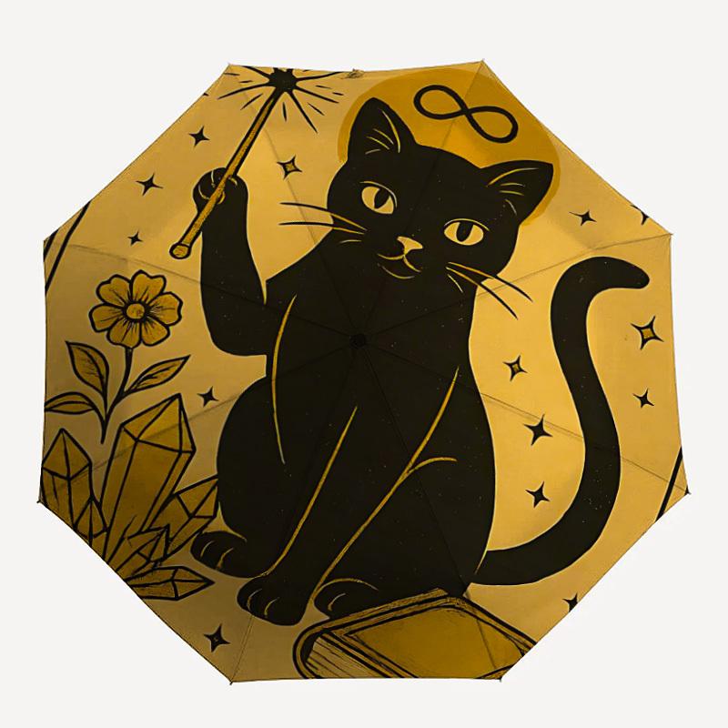 

1pc Witchcraft Magic Automatic Open/close, All-Season Portable Folding Umbrella, Travel, Everyday, Formal Events - Compact Luxury Parasol, Outdoor Acc