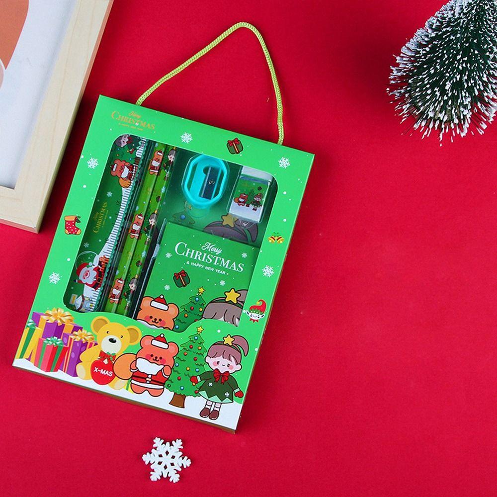 Leave No Mark Christmas Stationery Set Less Rubber Debris Eraser Ruler  Gifts For Kids