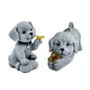 Garden Dog Statue with Solar Butterfly Light Small Resin Puppy Sculpture Outdoor Waterproof Solar Powered Animal Figurine for Yard Patio Lawn