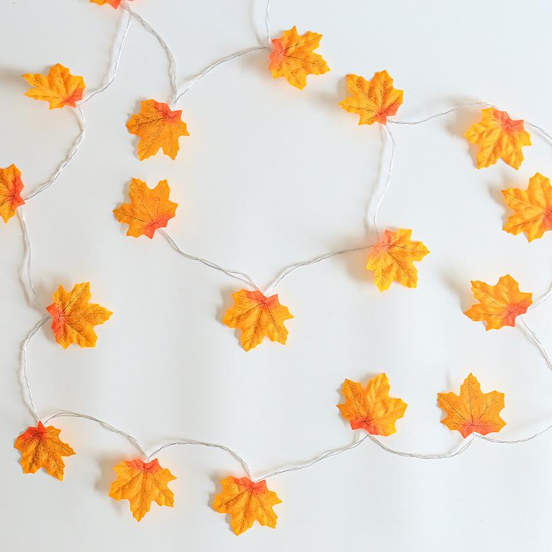 LED Maple Leaf and Pumpkin String Lights for Christmas and Thanksgiving Decor