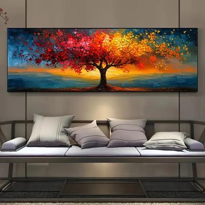 Affiche sur toile extra large de l'arbre de vie, art mural abstrait, décoration d'intérieur moderne, peinture imprimée, motifs géométriques, décoration de salon