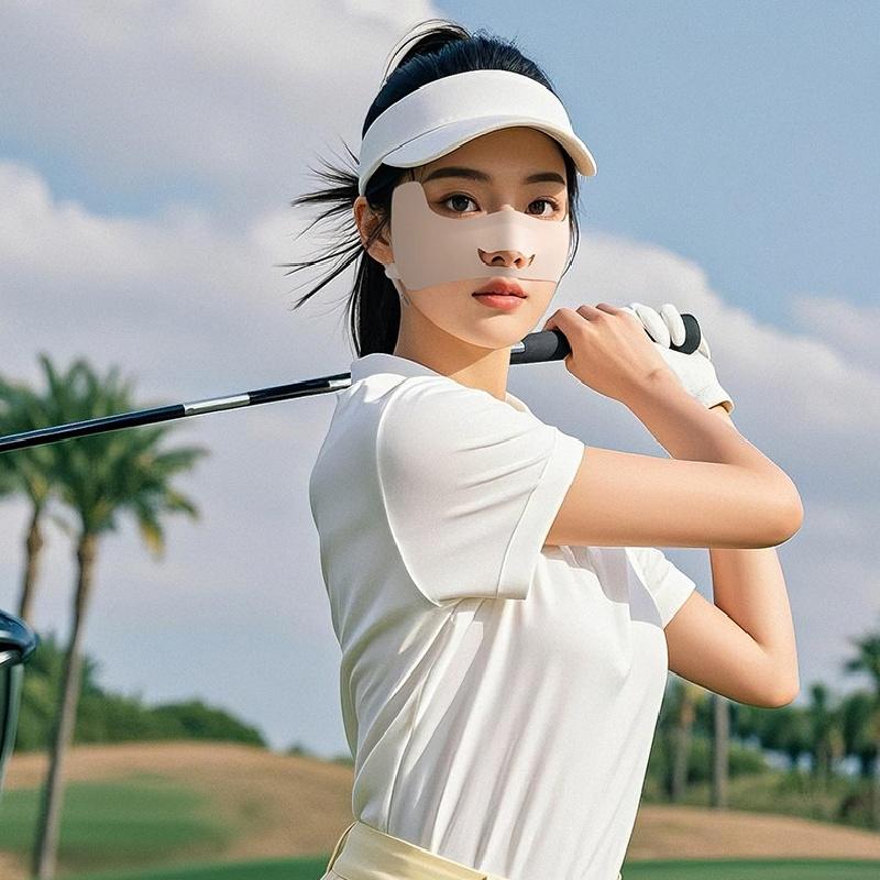 Women Summer Sun Protection Eye Mask Fashion Outdoor Sport Breathable Ear-Loop Cooling Face Cover