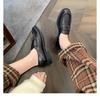 Cowhide version~ British style Oxford shoes round head one-pedal loafers women's leather low-heeled single shoes old small leather shoes