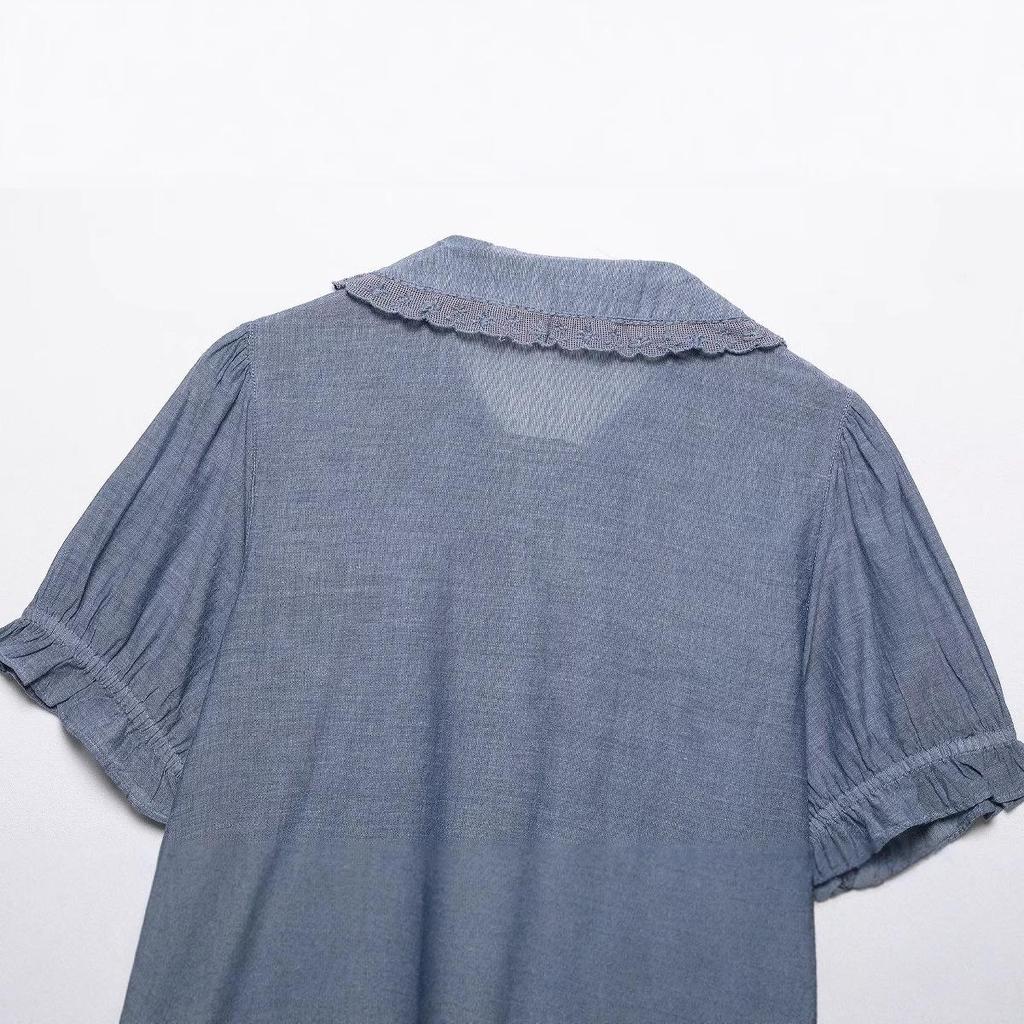 Spring 2025 Floral Embroidered Shirt - Women's European & American Style Fashion