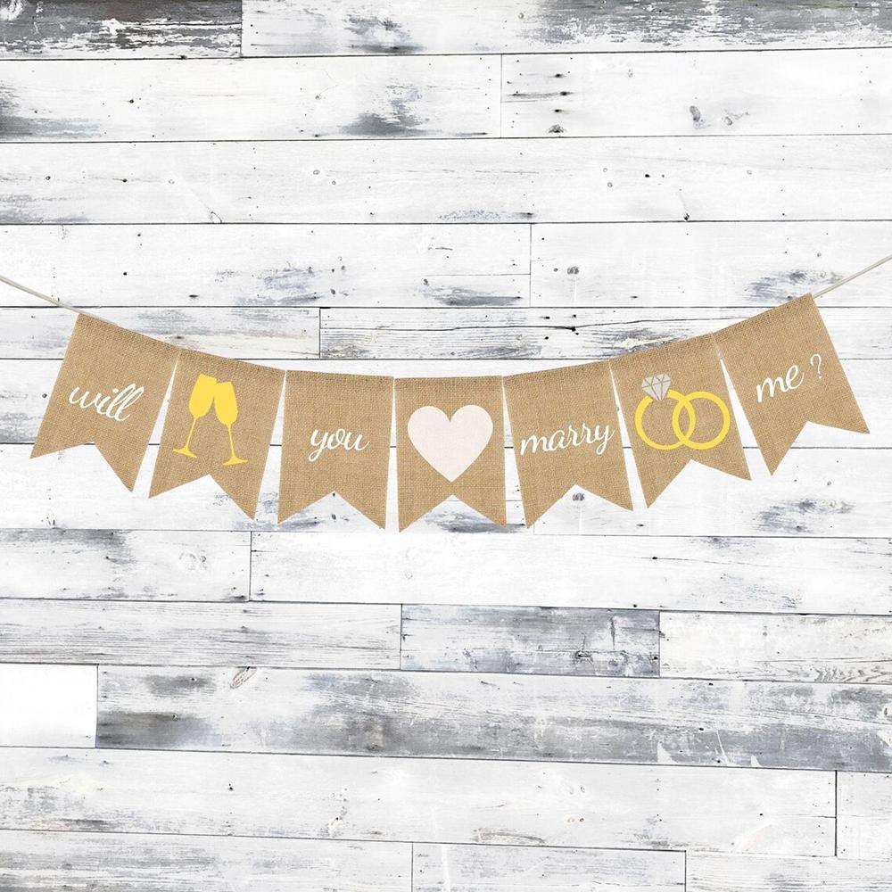 Will you Marry Me Banner Wedding Proposal Reception Decor Engagement Banner Bachelorette Party Decor Backdrop Photo Prop gift