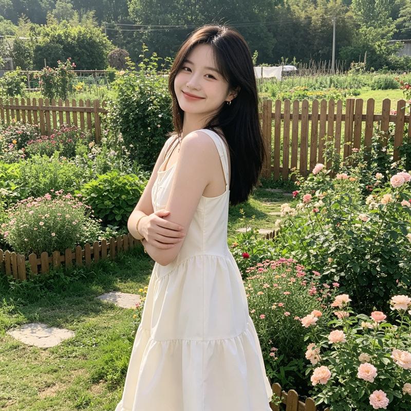 French temperament dopamine sweet wind sleeveless suspender dress women's new seaside vacation beautiful skirt